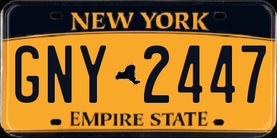 NY license plate GNY2447