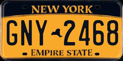 NY license plate GNY2468