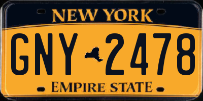 NY license plate GNY2478