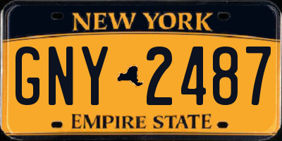 NY license plate GNY2487