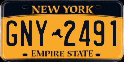 NY license plate GNY2491