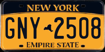 NY license plate GNY2508
