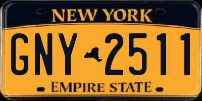 NY license plate GNY2511