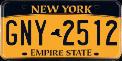 NY license plate GNY2512
