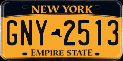 NY license plate GNY2513