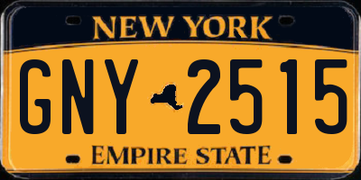 NY license plate GNY2515