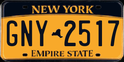 NY license plate GNY2517