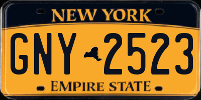 NY license plate GNY2523
