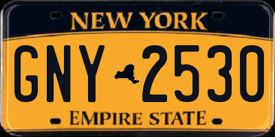 NY license plate GNY2530