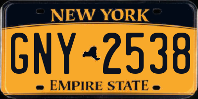 NY license plate GNY2538