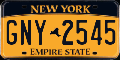 NY license plate GNY2545