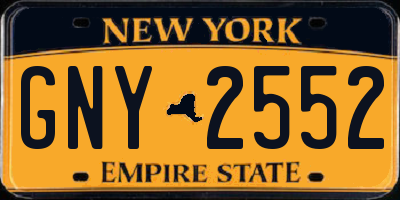 NY license plate GNY2552