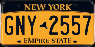 NY license plate GNY2557