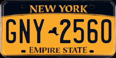 NY license plate GNY2560