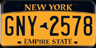 NY license plate GNY2578