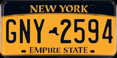 NY license plate GNY2594