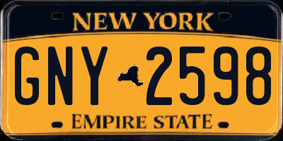 NY license plate GNY2598