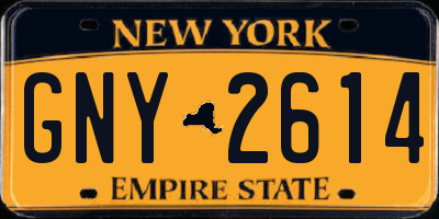 NY license plate GNY2614