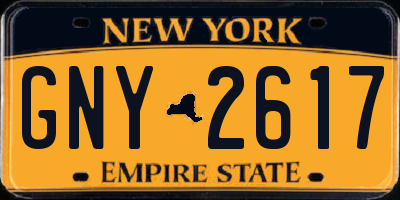 NY license plate GNY2617