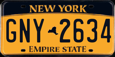 NY license plate GNY2634
