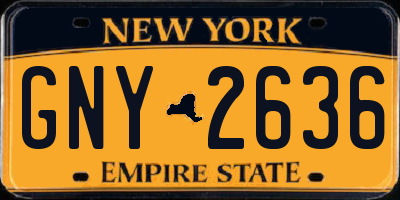NY license plate GNY2636
