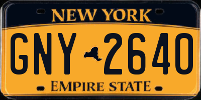 NY license plate GNY2640
