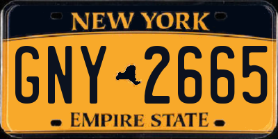 NY license plate GNY2665