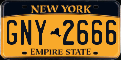 NY license plate GNY2666