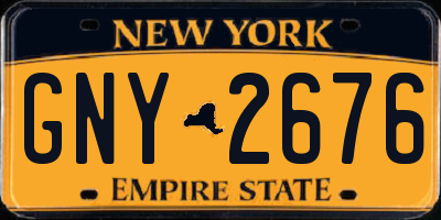 NY license plate GNY2676
