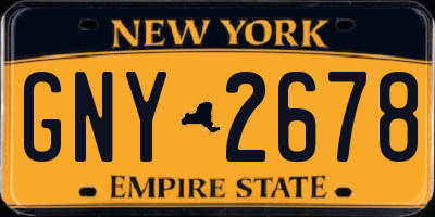 NY license plate GNY2678