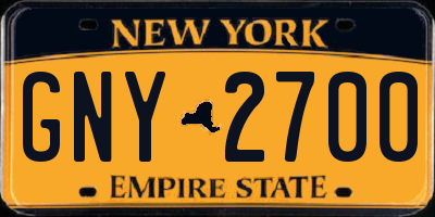 NY license plate GNY2700