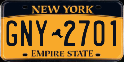 NY license plate GNY2701