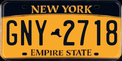 NY license plate GNY2718
