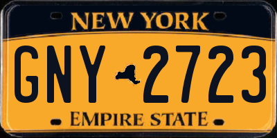 NY license plate GNY2723