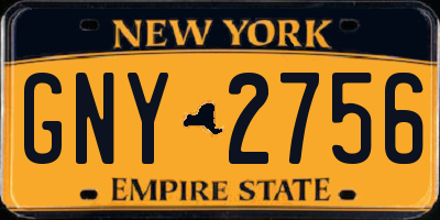 NY license plate GNY2756