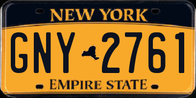 NY license plate GNY2761