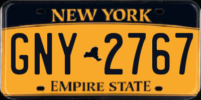 NY license plate GNY2767