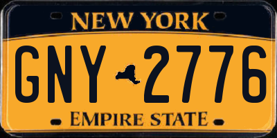 NY license plate GNY2776