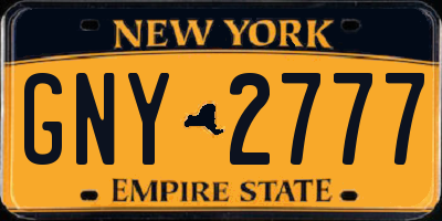 NY license plate GNY2777