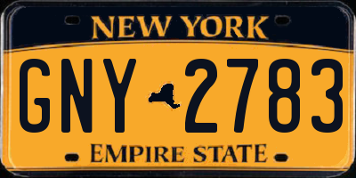 NY license plate GNY2783