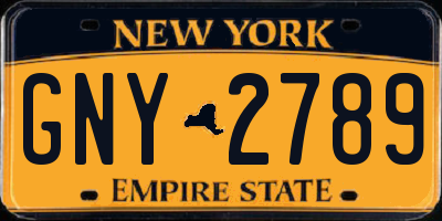 NY license plate GNY2789