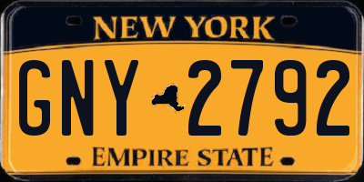 NY license plate GNY2792