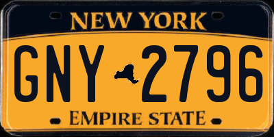 NY license plate GNY2796