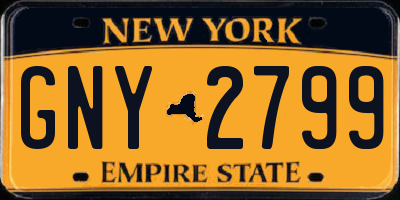 NY license plate GNY2799