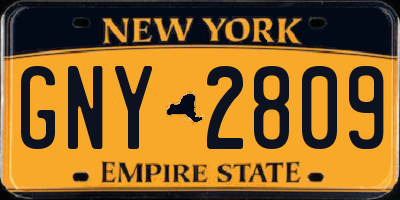 NY license plate GNY2809