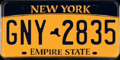 NY license plate GNY2835