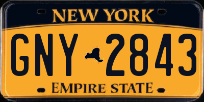 NY license plate GNY2843