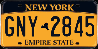 NY license plate GNY2845