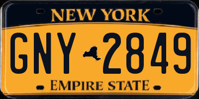 NY license plate GNY2849
