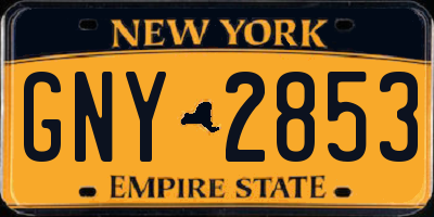 NY license plate GNY2853